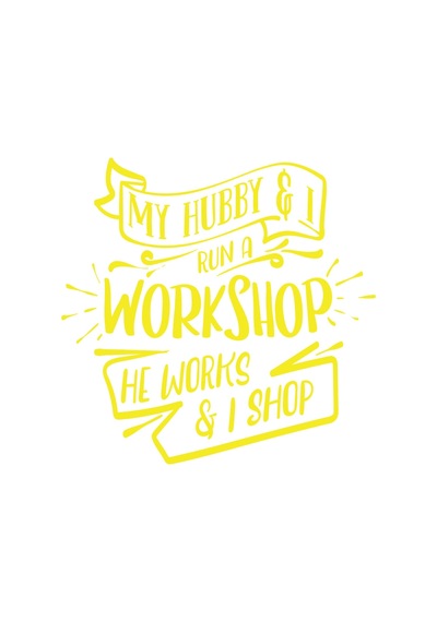 Workshhop Sticker 17x17 Cm Sarı