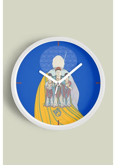 Buda Nın Işığı Modern Duvar Saati - 25cm - Önü Camlı Beyaz Kasa - Sessiz Mekanizma-jh0487 Beyaz