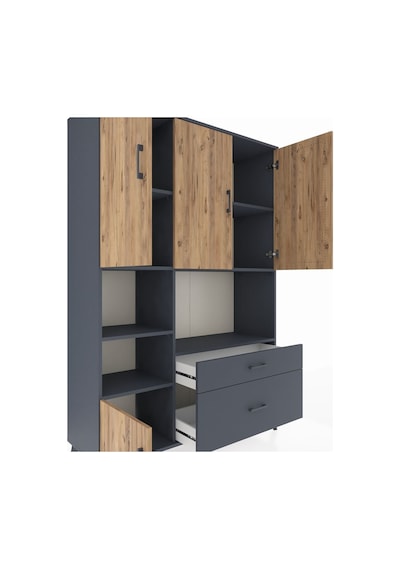 Hyperion Dolap 7 Raflı 2 Çekmeceli 5 Kapaklı 132x44x195 Antrasit-çam/antrasit Atlas Çam/antrasıt Hyperion Dolap 7 Raflı 2 Çekmeceli 5 Kapaklı 132x44x195 Antrasit-çam/antrasit Atlas Çam/antrasıt