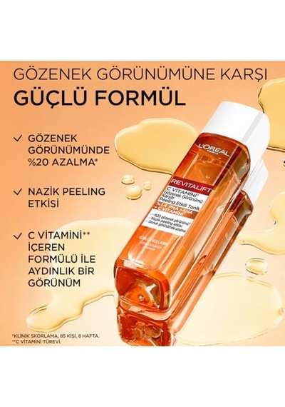 L'oreal Paris Revitalift C Vitamini Gözenek Görünümü Karşıtı Peeling Etkili Tonik