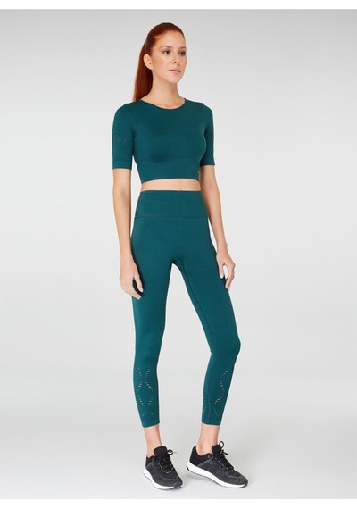Jerf Naples Kısa Kol Crop Top Econyl Yeşil