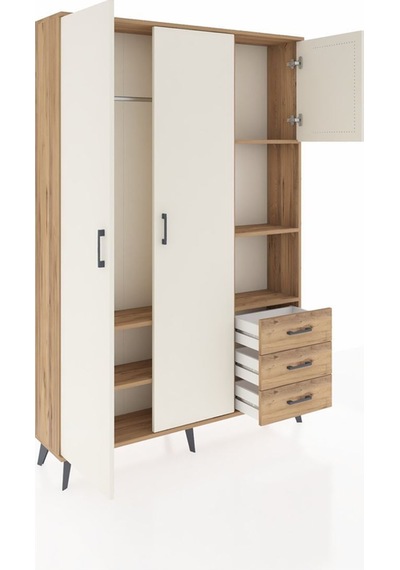 Arges Dolap 5 Raflı 3 Çekmeceli Tek Askılı 132x30x195 Çam-aytaşı/çam Aytası/atlas Çam Arges Dolap 5 Raflı 3 Çekmeceli Tek Askılı 132x30x195 Çam-aytaşı/çam Aytası/atlas Çam