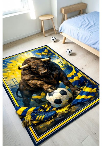 Taraftar Halısı Futbol Topu Desenli Antialerjik Kaymaz Taban Çocuk & Genç Odası Kilim Lacivert-sarı Lacivert-sarı Taraftar Halısı Futbol Topu Desenli Antialerjik Kaymaz Taban Çocuk & Genç Odası Kilim Lacivert-sarı Lacivert-sarı