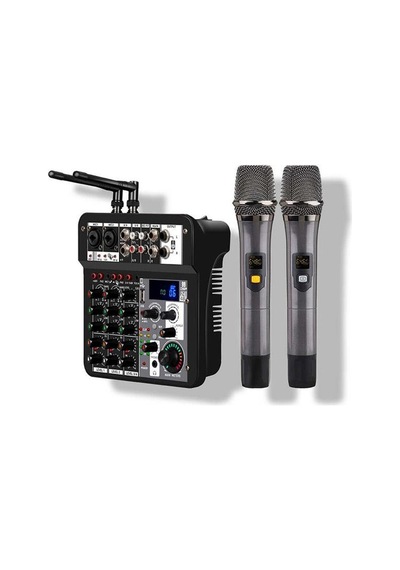 König K-6000 2x200 6 Kanallı 2 Uhf Mikrofonlu Şarjlı Power Mikser