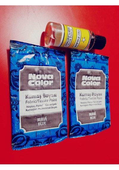 Nova Color Toz Kumaş Boyası Mavi 13 G 2 Adet Boya + 1 Sabitleyici