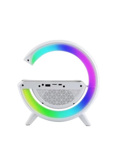 Rgb Led Işıklı Kablosuz Şarj Destekli Bluetooth Hoparlör Masa Lambası Wireless Charge Speaker