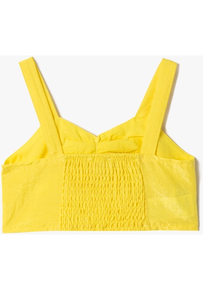 Koton Crop Üst Askılı Önü Büzgülü Sarı 2skg60140aw 2SKG60140AW161 Sarı