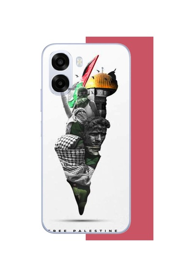 Oppo A6t-a6x Uyumlu Filistin Harita Baskılı Silikon Kılıf Renkli