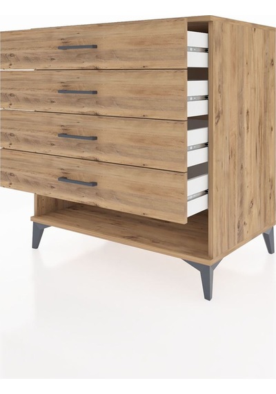 Kronos Şifonyer 4 Çekmeceli 88x59x96 Çam-çam Çam