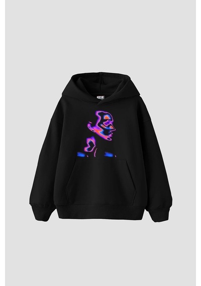 Startmore İllusion Woman Baskılı Oversize Unisex Beyaz Siyah