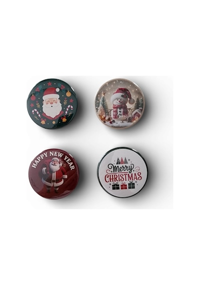 Yılbaşı Buzdolabı Magnet Seti No: 3 4 Adet Magnet