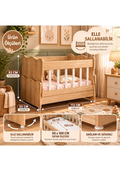 Missidea Baby Ahşap Sonomo Sallanır Anne Yanı Bebek Beşiği 50x100 Cm Yatak Dahildir Kahverengi Missidea Baby Ahşap Sonomo Sallanır Anne Yanı Bebek Beşiği 50x100 Cm Yatak Dahildir Kahverengi
