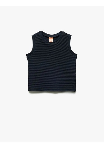 Koton Pamuklu Bisiklet Yaka Lacivert Erkek Bebek Kolsuz T-shirt 5smb30017tk Lacivert