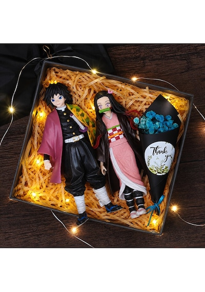 Demon Slayer Giyu Tomioka & Nezuko Kamado 2'li Anime Figür Seti Koleksiyonluk 15 Cm