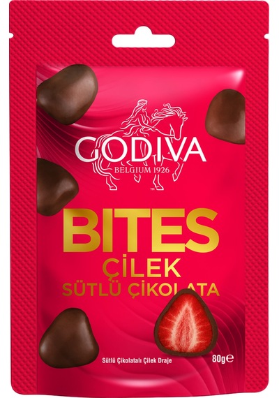 Bıtes - Sütlü Çikolatalı Çilek Draje - 80 Gram - 14 Adet
