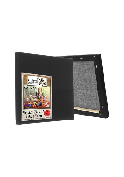 Siyah Tuval 15x15 Cm 1 Adet Astarlı Kare Tuval Resim Tuvali Siyah 15 15 Cm Tual Akrilik Yağlı Boya İçin İdeal