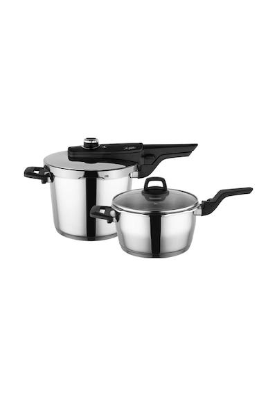 Easy Quick Kanka Çelik Düdüklü Tencere Seti - 4+6 Litre Metalik
