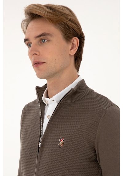U.s. Polo Assn. Erkek Vizon Hırka Triko 50307800-vr052 Vizon