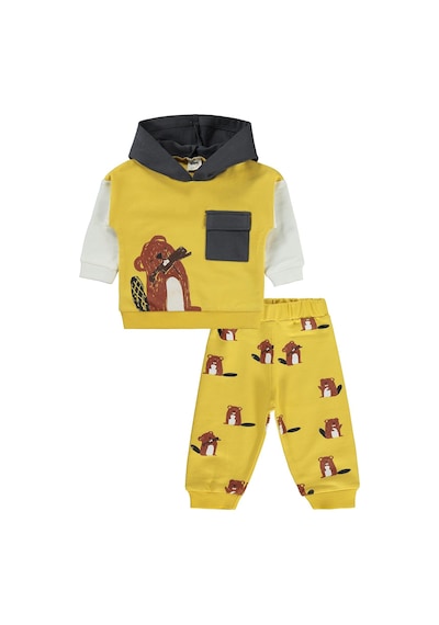 Civil Baby Cepli Kapşonlu 6-18 Ay Takım - Hardal