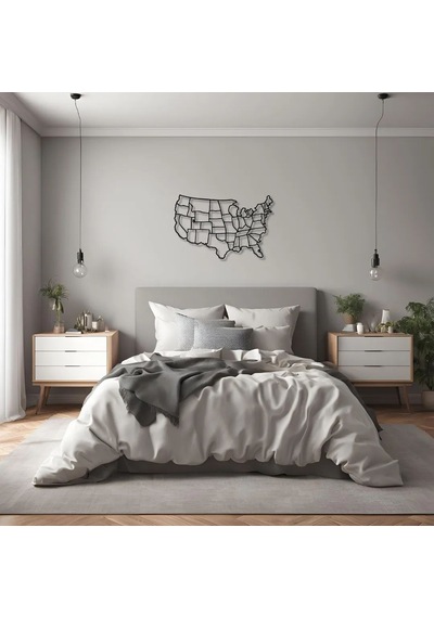 Metal Dekor Amerika Haritası America Map Metal Duvar Haritası Harita