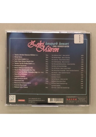 Zeki Müren Lunapark Konseri Canlı Konser Kaydı Cd Orjinal Dönem Baskı