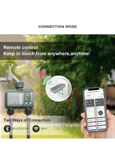 2 Çıkışlı Akıllı Bahçe Sulama Bilgisayarı, Wifi Hub'lı Otomatik Su Zamanlayıcısı, Çim Ve Bahçe İçin Ipx