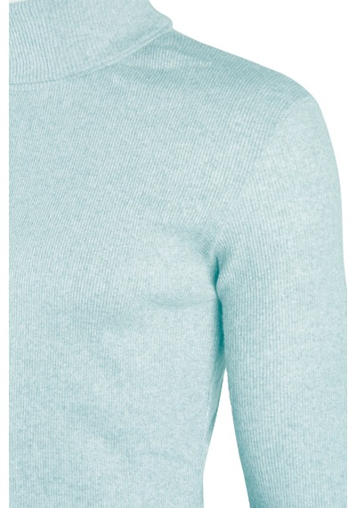 Erkek Su Yeşili Balıkçı Yaka Boğazlı Slim Fit Kazak Su Yeşili