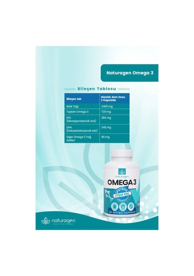 Naturagen Omega3 Balık Yağı 2 x 60 Softgel
