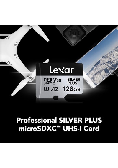 128 Gb Profesyonel Gümüş Artı Mikro Sd Kart, Uhs-ı, C10, U3, V30, Full Hd Ve 4k, 205/150 Mb/s'ye Kadar Microsdxc Hafıza Kartı, Videografçılar, Oyuncular İçin Lmssıpl128g-bnanu