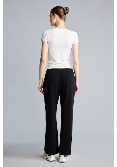Defacto Straight Fit Beli Bağcıklı Standart Paça Modal Sporcu Eşofman Altı H7169ax26aubk81 Siyah-bk81