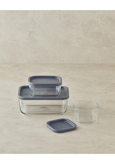 Lexroo Fresh Safe Cam Saklama Kabı 270 Ml Gri