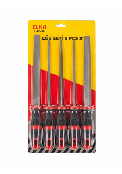 5 Li Eğe Seti 8 Düz, Yuvarlak, Kare, Üçgen Ve Yarım Yuvarlak Metal Eğeler