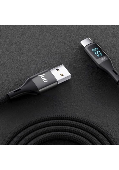 Led Ekranlı Örgülü Usb-a To Usb Type-c Hızlı Şarj Ve Kablosu 2 Metre Diğer