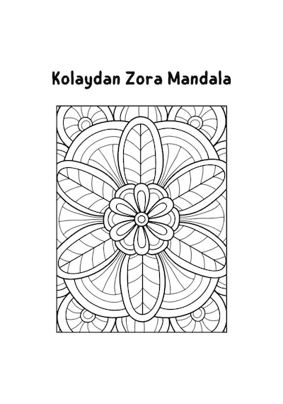 Kolaydan Zora Mandala (Çiçekli Mandala)