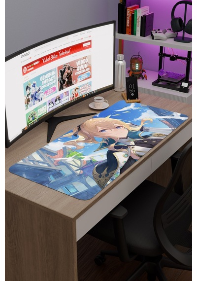 Jean Genshin Impact Anime Gacha V1 - 90x40 Xxl Gaming Mouse Pad Fare Altlığı