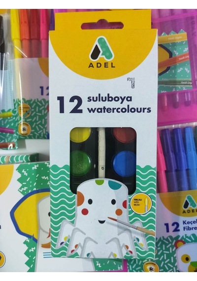 4 X 12 Renk Boyama Seti 12 Li Kuru Sulu Pastel Keçeli Boya Seti