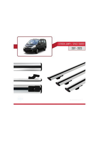 Citroen Jumpy 2007-2017 Arası İle Uyumlu Basic Model Ara Atkı Tavan Barı Gri 3 Adet