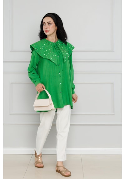 Sevitli Geniş Yaka İncili Tunik-benetton Yeşili-4111-benetton Yeşili Benetton Yeşili Sevitli Geniş Yaka İncili Tunik-benetton Yeşili-4111-benetton Yeşili Benetton Yeşili