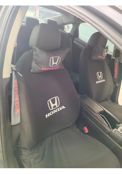 Honda Siyah Süper Set Dörtlü Servis Kılıfı + İkili Yastık Ve Kemer Kılıfı