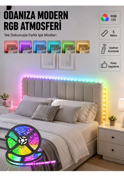 Dekoratif Kumandalı Şerit Led 5 Metre 05168098