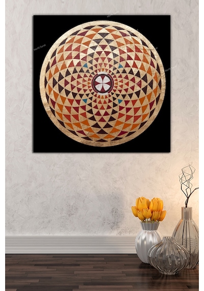 Yaşam Çiçeği Kutsal Geometri Sri Yantra Kanvas Tablo 80 x 80