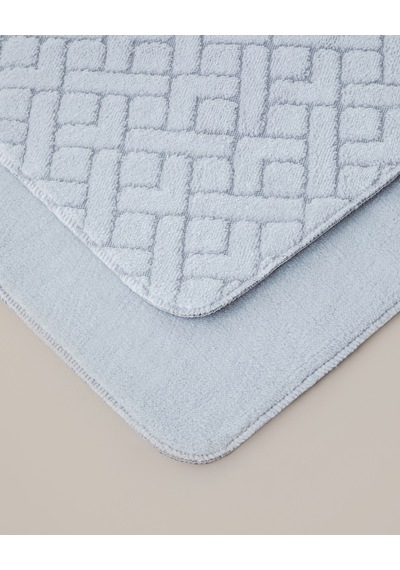 Gridline Kaydırmaz Taban Banyo Paspası Seti 60x100 Cm + 50x60 Cm Gri