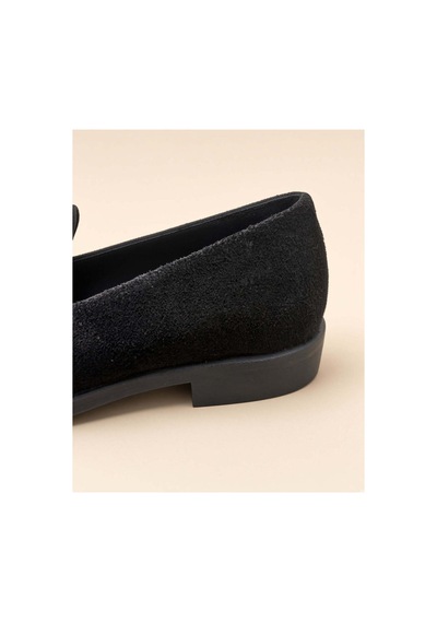 37brandshoes Siyah Süet Penny Loafer Siyah Siyah