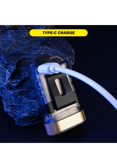 İdragon A11 Mini Led Anahtarlık Feneri 1000 Lumen Süper Parlak, Type-c Şarjlı, Manyetik Gövdeli, Çok Modlu Edc El Feneri Siyah