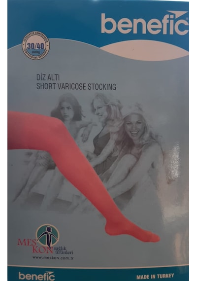 Benefic Diz Altı Ccl3 Yüksek Basınç Varis Çorabı Bej CCL3 4 Beden Açık Diz Altı