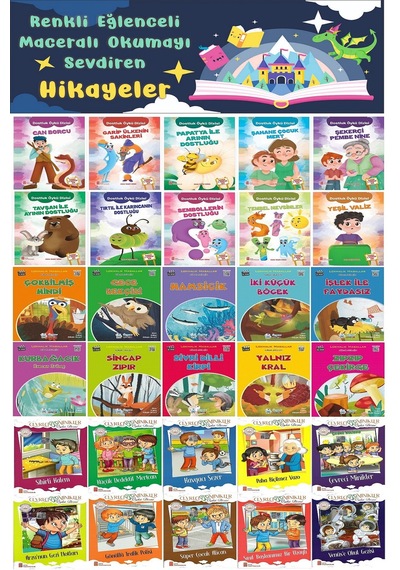 2.sınıflar İçin Renkli Eğlenceli Maceralı Okumayı Sevdiren Hikayeler 30 Kitap