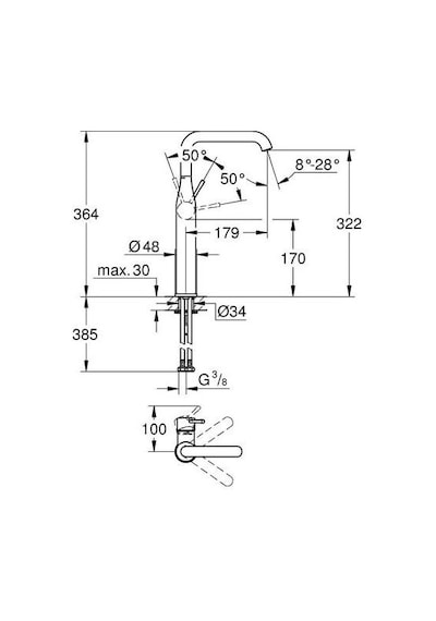 Grohe Essence Tek Kumandalı Lavabo Bataryası Xl-boyut - 24170dc1 Gri