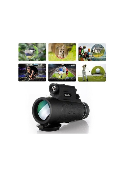100x80 Zoom Lazer Işıklı El Fenerli Hd Teleskop Dürbün Siyah