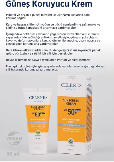 Herbal Güneş Kremi Kuru Ve Hassas Ciltler Spf 50+ 50ml, 5160155