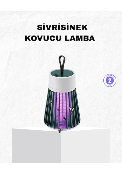 Şarjlı Mor Işıklı Sivrisinek Öldürücü Lamba Sessiz Ve Kimyasal İçermez